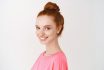 Skincare,and,makeup,concept.,close Up,of,pretty,redhead,woman,with