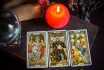 Cartomancy.,a,fortune,teller,,tarot,cards.,on,the,table,are