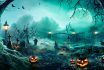 sütőtök, temető, halloween