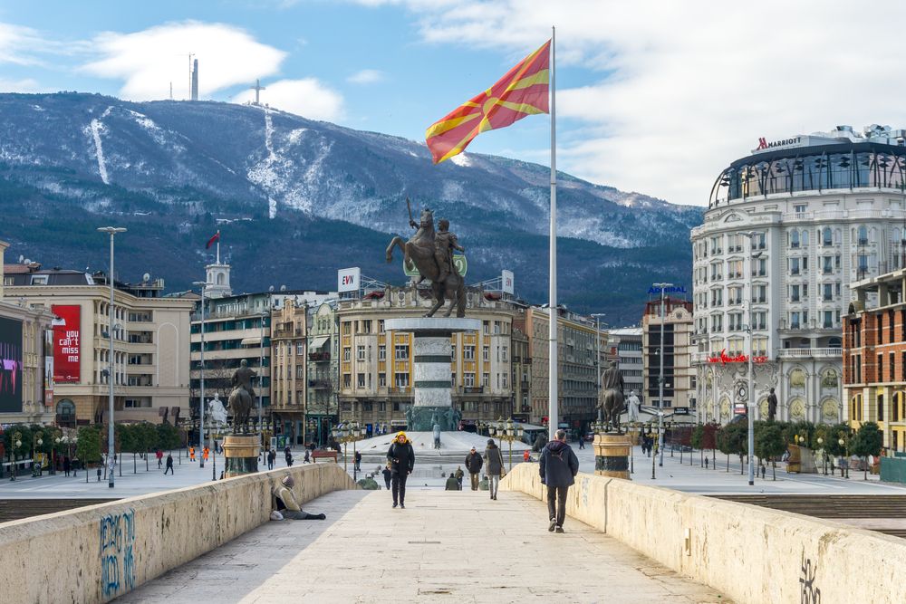 Skopje/,north,macedonia, ,february,7,,2020:,skopje's,building,and