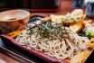 Japanese,cold,soba,noodle,on,bamboo,plate,with,shrimp,and