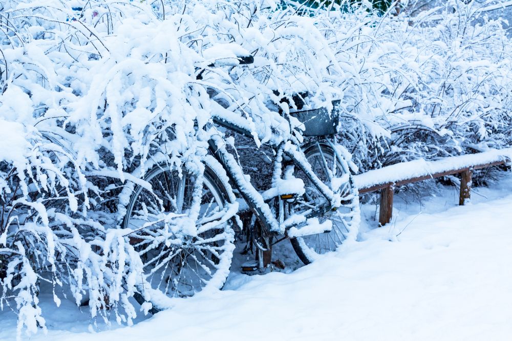 télen, biciklizés