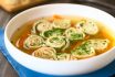 Traditional,german,flaedlesuppe,and,austrian,frittatensuppe,consomme,with,pancake,or