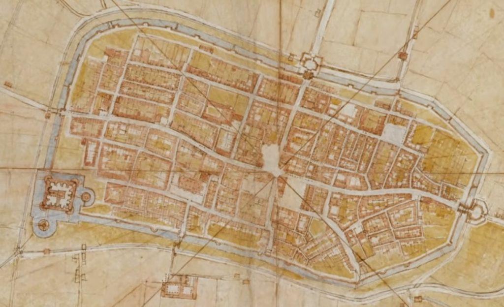 Da Vinci rajza Imola városáról