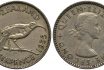 New,zealand,coin,6,six,pence,1955,,huia,bird,on