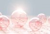 Molecule,inside,bubble,on,pink,background,,concept,skin,care,cosmetics
