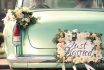 Beautiful,wedding,car,with,plate,just,married