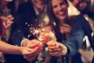 Picture,showing,group,of,friends,having,fun,with,sparklers