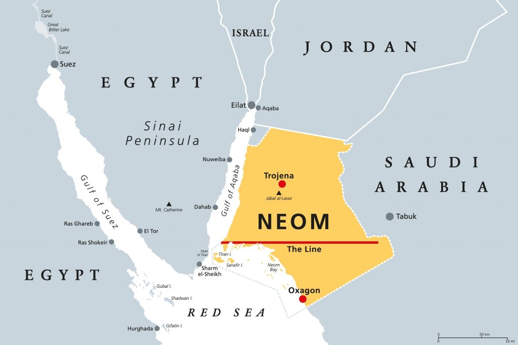 Neom,,gray,political,map.,saudi,megacity,being,built,in,the