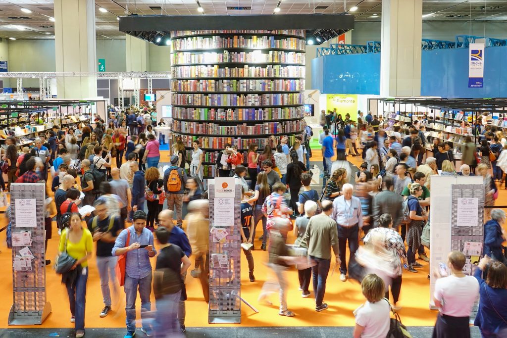 Crowded,international,book,fair.,turin,,italy, ,may,2018