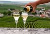 Tasting,of,brut,and,demi Sec,white,champagne,sparkling,wine,from