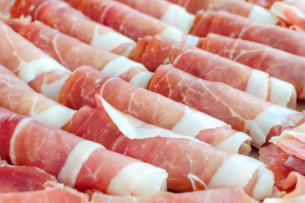 Traditional,croatian,food,prsut,,ham,bacon,meat,,closeup