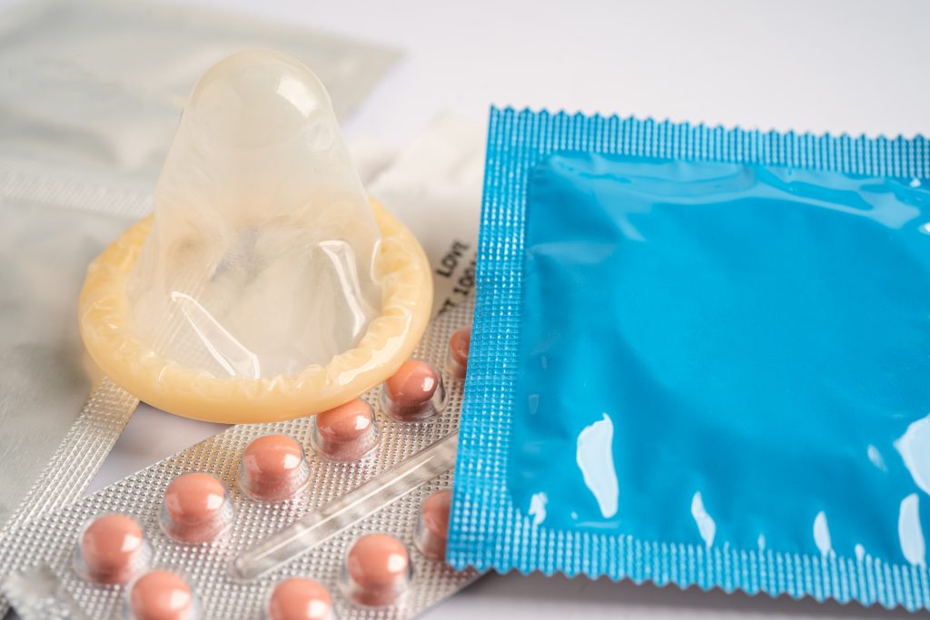 Birth Control Pills And Condom, Contraception Health And Medicine.
