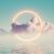 3d Render, Abstract Geometric Background, White Cloud And Glowing Neon Round Frame. Illuminated Cumulus. Minimal Futuristic Seascape With Reflection In The Water