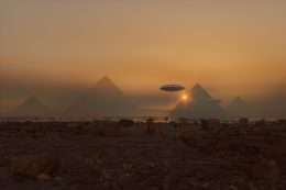 Flying Ufos Over Mysterious Pyramids On Distant Planet
