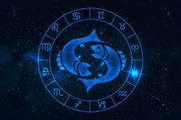 Pisces Horoscope Sign In Twelve Zodiac With Galaxy Stars Backgroun