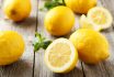 Lemons On Grey Wooden Background