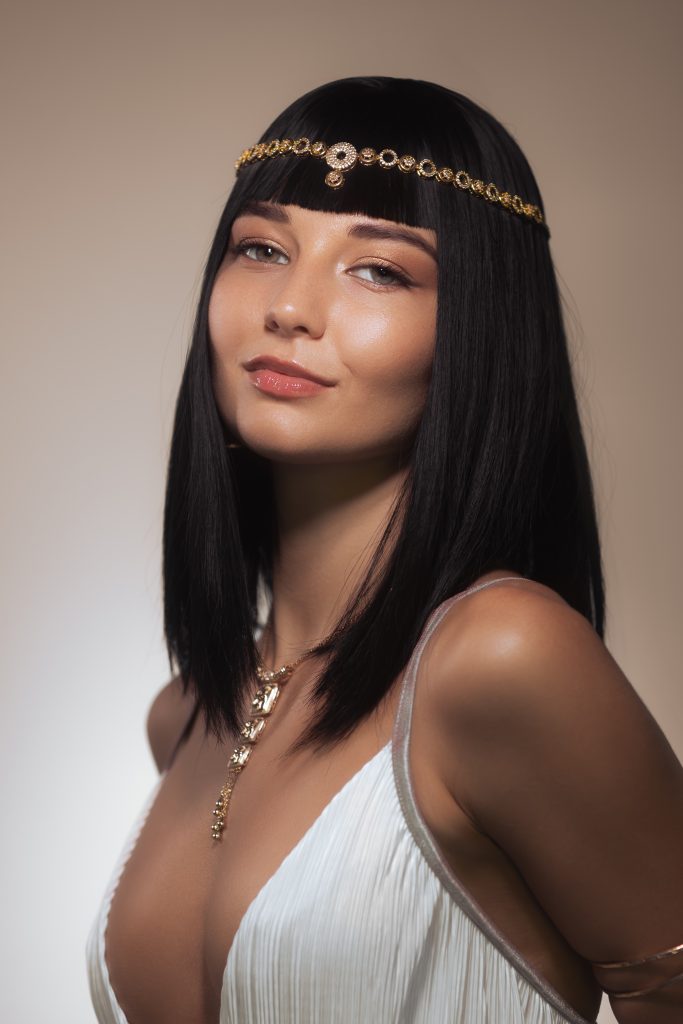 Fashion Beauty Cleopatra Portrait With Professional Makeup And Haircut