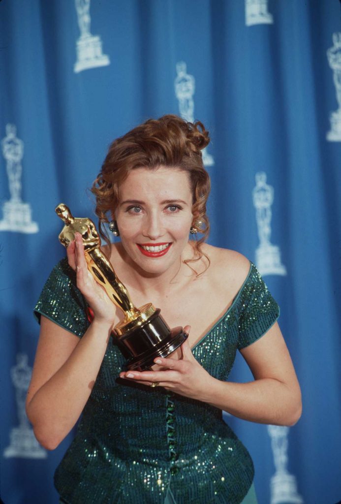 Oscar Awards 1993 Los Angeles Emma Thompson With Her Oscar