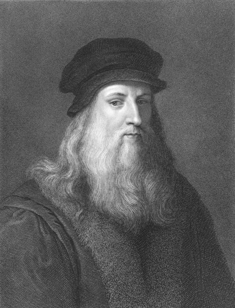 Black And White Portrait Of Leonardo Da Vinci
