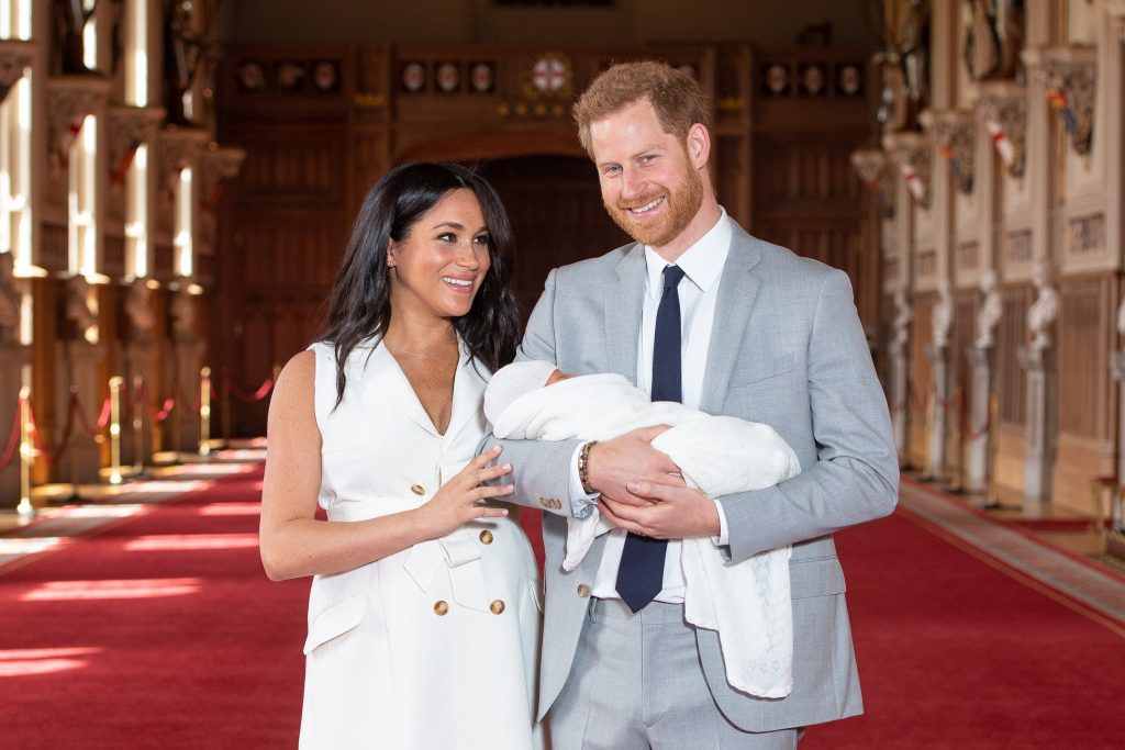 The Duke & Duchess Of Sussex Pose With Their Newborn Son