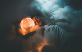 Woman Sleeping On Cloud