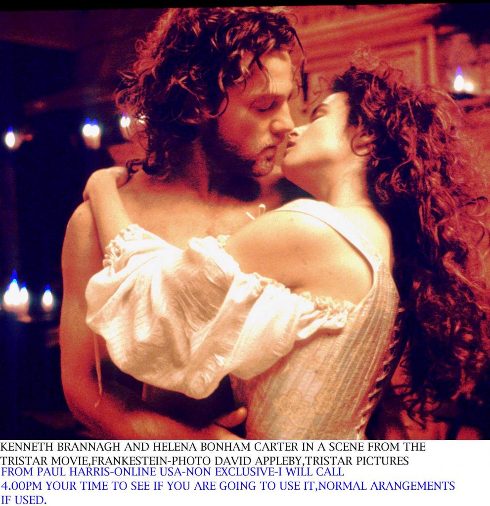 Kenneth Brannagh And Helena Bonham Carter In A Scene From The Tristar Film Frankenstein David App