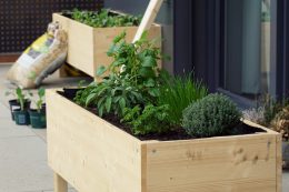 Handmade Herbal Raised Bed On A Balcony