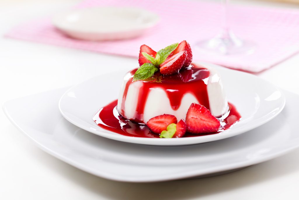 Fancy Panna Cotta With Strawberries