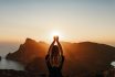 Young Woman In Spiritual Pose Holding The Light