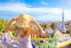 Tour Tourism In Barcelona, Guell Park City Landscape View In Spain