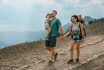 Family Hiking In The Mountains