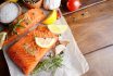 Raw Salmon On Baking Paper