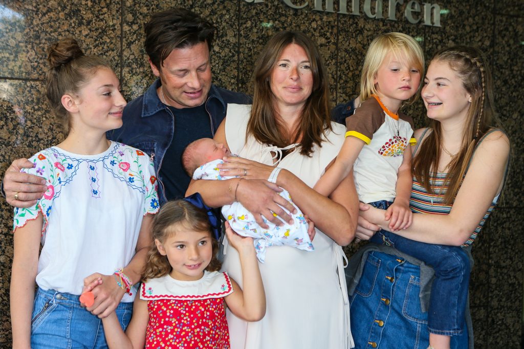 Jamie Oliver, Jools Oliver And Family With Their New Baby At London Celebrity Sightings August 08, 2016