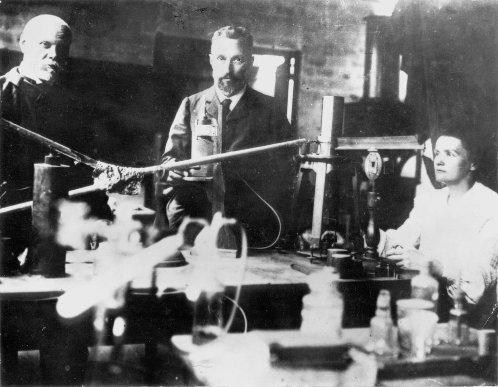 Marie And Pierre Curie In Their Lab