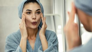 Woman Is Doing Face Yoga