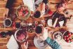 Dinner Table Overhead Top View