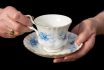 Traditional Teacup And Saucer Held In English Lady's Hands.