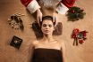 Santa Masseur Make Spa Treatment For Young Beautiful Woman.