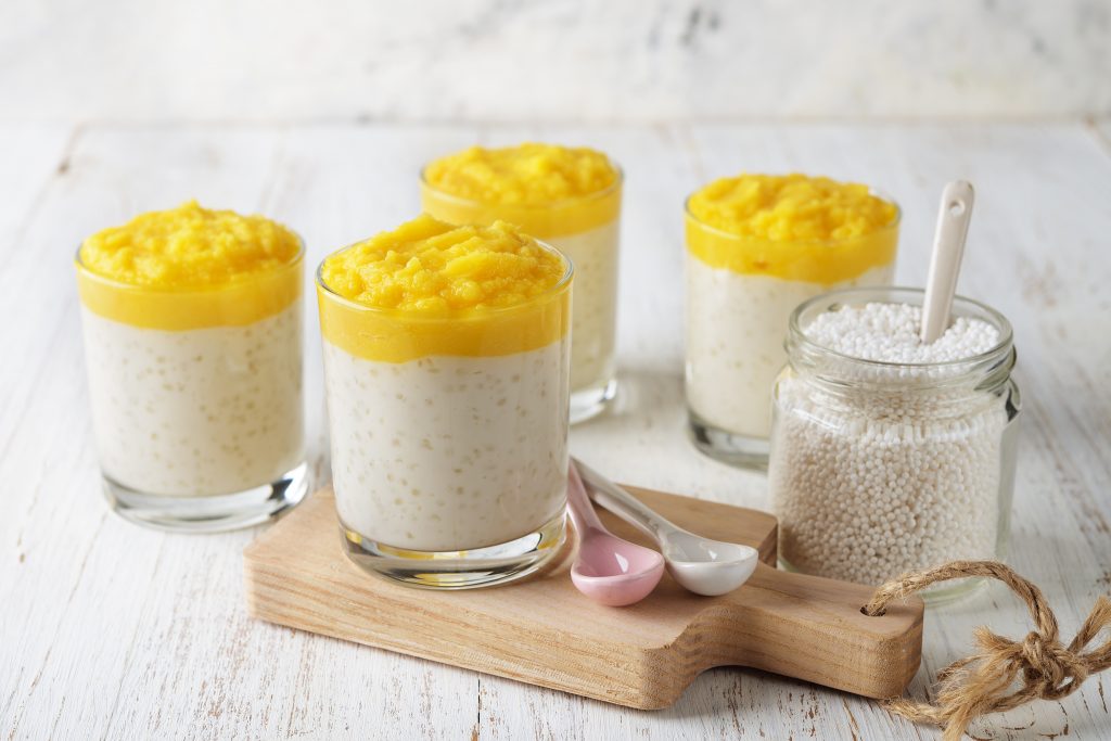 Tapioca Pudding With Mango Puree