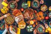 Above View Of Beautiful Table For Thanksgiving