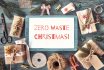 Zero Waste Christmas, Concept Flat Layout On Rustic Wood. Hand Crafted Gifts With Natural Christmas Decorations Without Plastic. Flat Lay, Top View, Zero Waste Xmas Text.