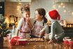 Happy Family Mother And Children Bake Christmas Cookies