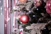 Christmas Holiday, Fir Branches, Conifer Cones, Silver,pink Ornaments.decorated Christmas Tree.glittering Ball For New Year.christmas Tree Decorated With Toys,ribbons And Lights Glowing Garland.