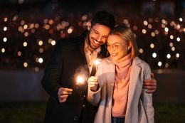 Couple Holding Sparklers