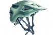 Green Mountain Bike Helmet With Adjustable Straps Isolated On White Background.