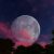 Full Moon With Vanilla Clouds On A Background Of Forest.3d Rendering