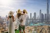 A Family On A City Break Enjoys The View Over The Skyline Of Dubai