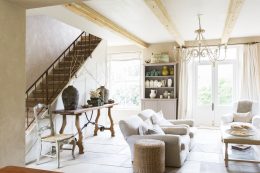 Sofas And Staircase In Modern Living Room