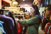 Woman Shopping In London Second Hand Marketplace